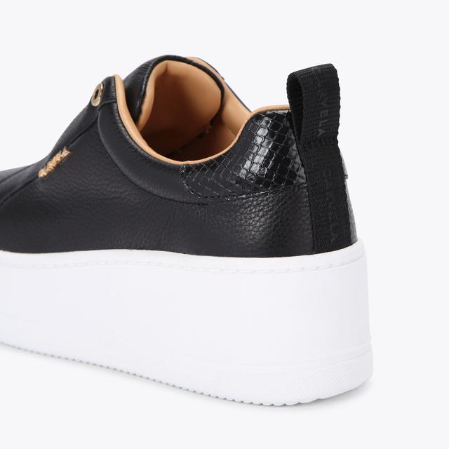 Carvela By Kurt Geiger CONNECTED LACELESS Black Leather Trainers By CARVELA