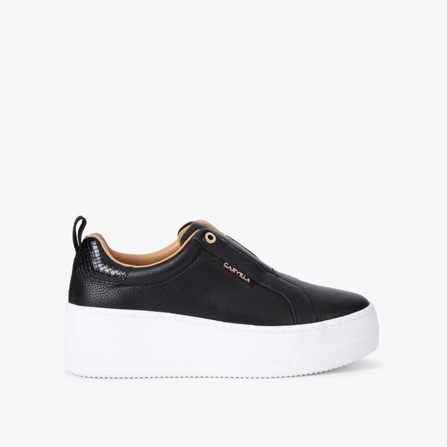 carvela by kurt geiger CONNECTED LACELESS Black Leather Trainers by CARVELA