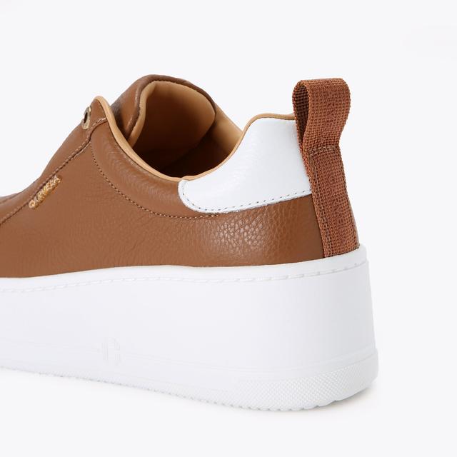 Carvela By Kurt Geiger CONNECTED LACELESS Tan Leather Trainers By CARVELA