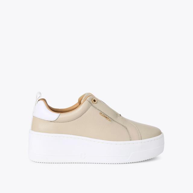 carvela by kurt geiger CONNECTED LACELESS Taupe Leather Trainers by CARVELA