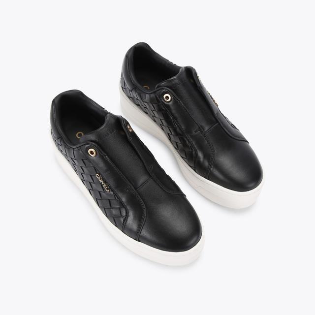 Carvela By Kurt Geiger CONNECTED LACELESS WEAVE Black Woven Trainers By CARVELA