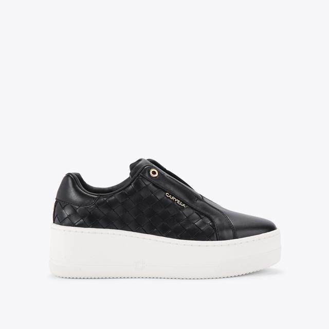 carvela by kurt geiger CONNECTED LACELESS WEAVE Black Woven Trainers by CARVELA