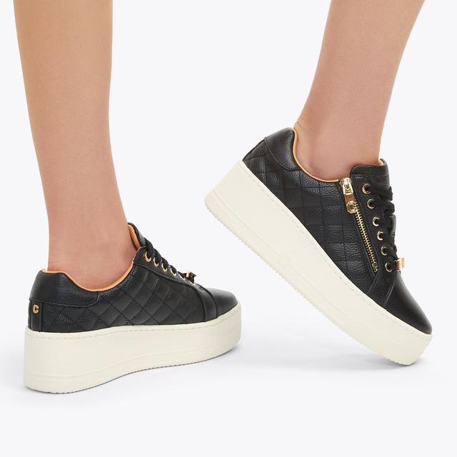 Carvela By Kurt Geiger CONNECTED ZIP Black Leather Trainers By CARVELA