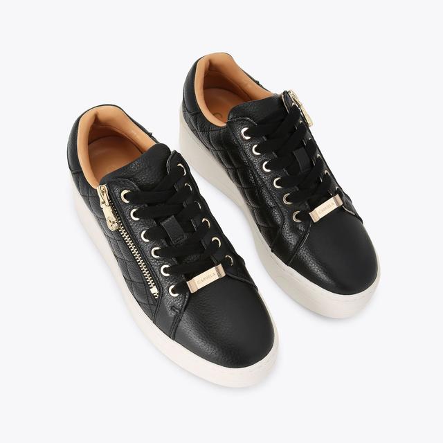 Carvela By Kurt Geiger CONNECTED ZIP Black Leather Trainers By CARVELA
