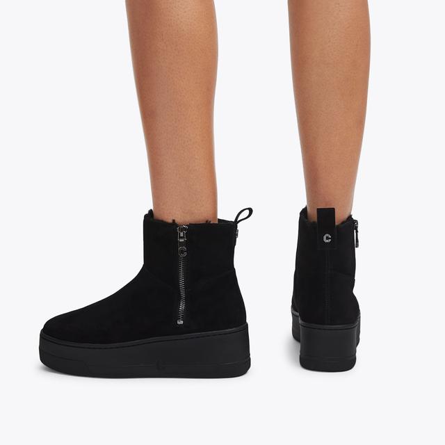 Carvela By Kurt Geiger CONNECTED ZIP CHELSEA Black Suede Ankle Boot By CARVELA