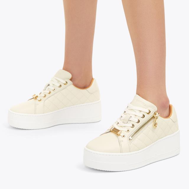 Carvela By Kurt Geiger CONNECTED ZIP Cream Zip Up Trainers By CARVELA