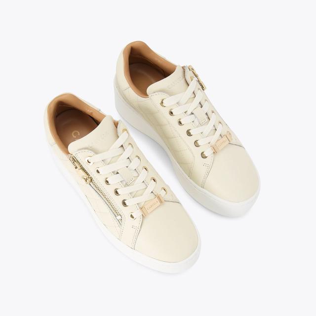 Carvela By Kurt Geiger CONNECTED ZIP Cream Zip Up Trainers By CARVELA