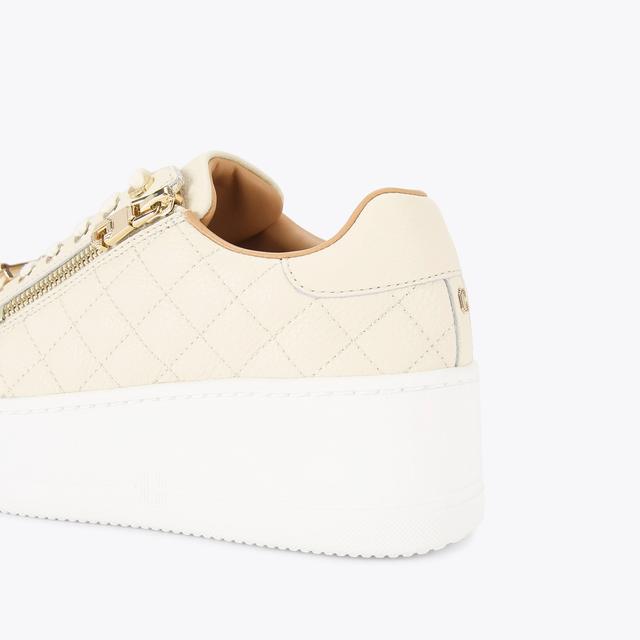 Carvela By Kurt Geiger CONNECTED ZIP Cream Zip Up Trainers By CARVELA