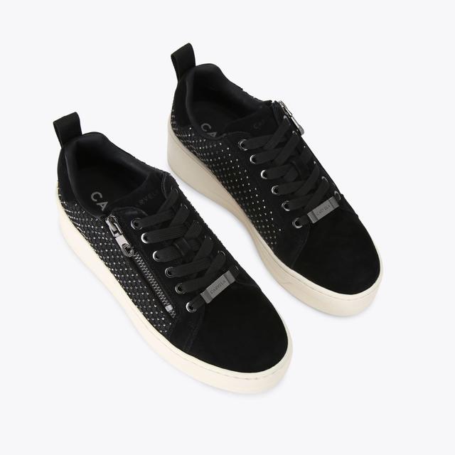 Carvela By Kurt Geiger CONNECTED ZIP HOTSOX Black Suede Crystal Trainer By CARVELA