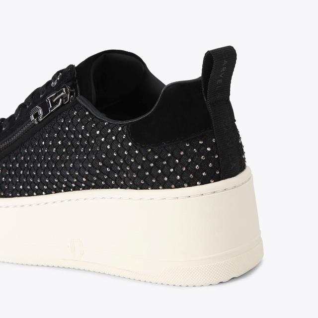 Carvela By Kurt Geiger CONNECTED ZIP HOTSOX Black Suede Crystal Trainer By CARVELA