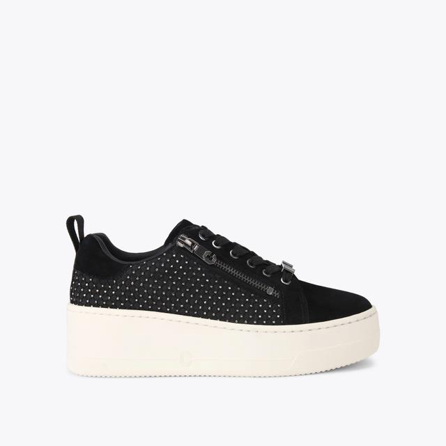 carvela by kurt geiger CONNECTED ZIP HOTSOX Black Suede Crystal Trainer by CARVELA