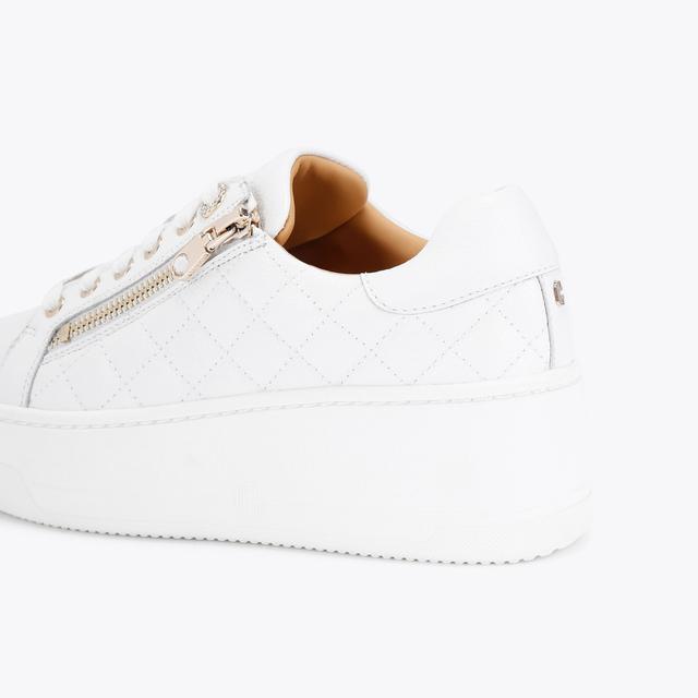 Carvela By Kurt Geiger CONNECTED ZIP White Quitled Sneaker By CARVELA