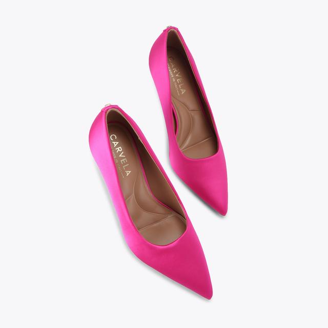 Carvela By Kurt Geiger CORLETTA COURT Fuchsia Satin Court Heel By CARVELA