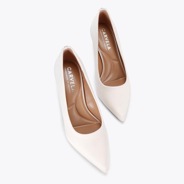 Carvela By Kurt Geiger CORLETTA COURT White Satin Court Heel By CARVELA