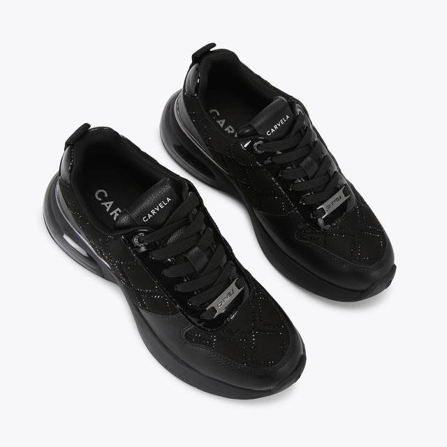 Carvela By Kurt Geiger COSMIC DIAMOND JEWEL Black Trainer By CARVELA