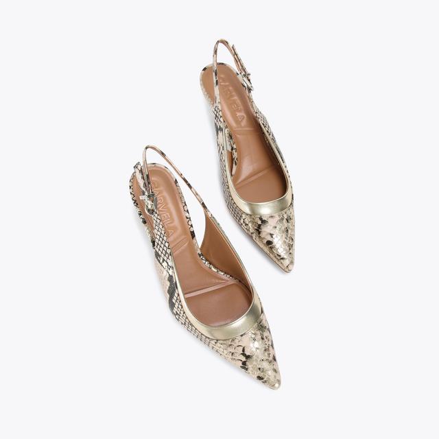 Carvela By Kurt Geiger COUNTESS Snake Print Slingback Heels By CARVELA