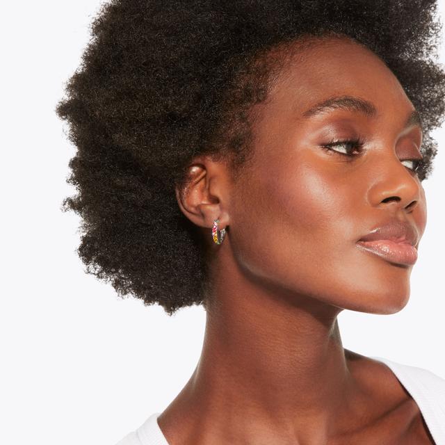 Carvela By Kurt Geiger CRYSTAL HUGGIE HOOPS Pastel Hoop Earrings By KURT GEIGER LONDON