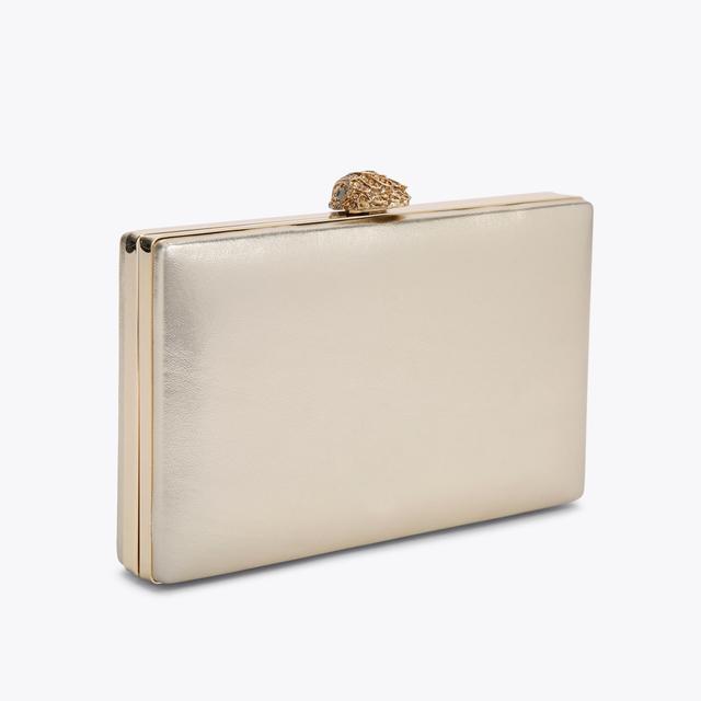 Carvela By Kurt Geiger CRYSTAL KENSINGTON CLUTCH Gold Metallic Clutch Bag By KURT GEIGER LONDON