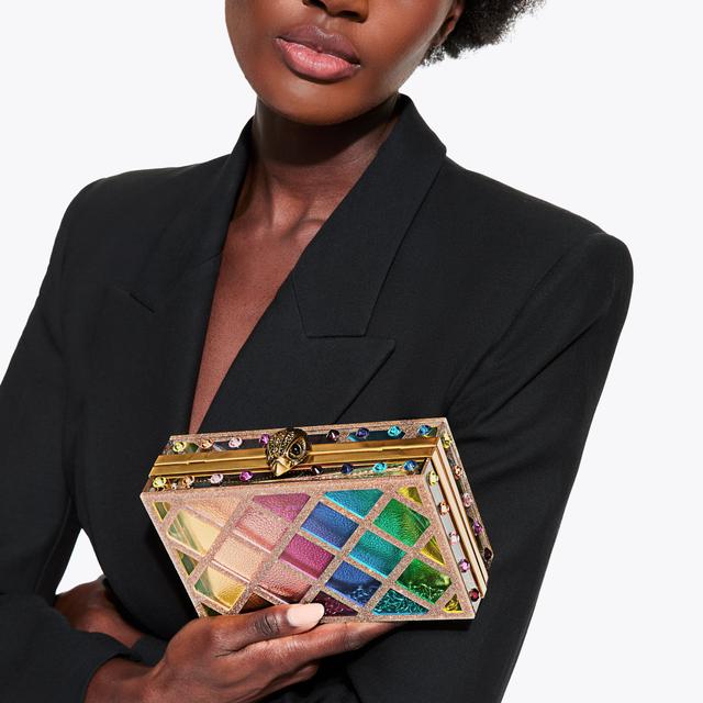 Carvela By Kurt Geiger CRYSTAL QUILT BOX CLUTCH Ombre Rainbow Clutch Bag By KURT GEIGER LONDON