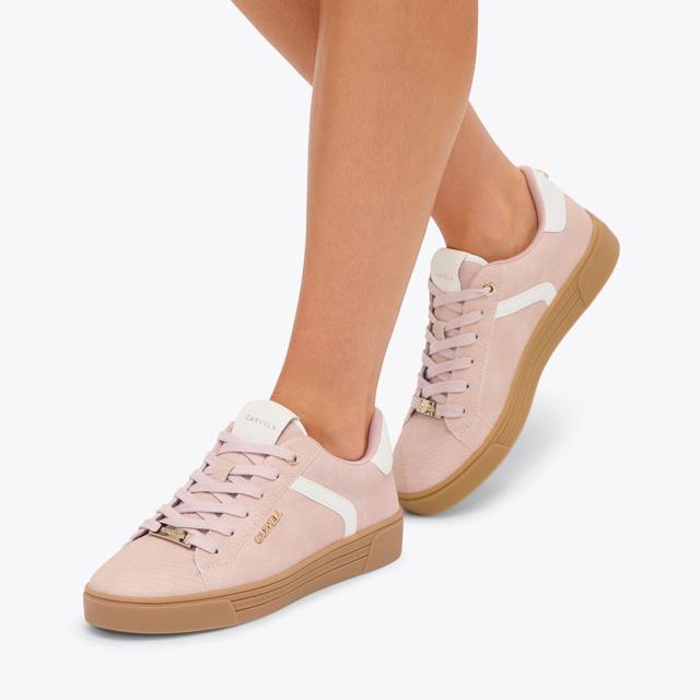 Carvela By Kurt Geiger DAZE GUM Pink Snake Lace Up Trainer By CARVELA