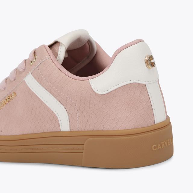 Carvela By Kurt Geiger DAZE GUM Pink Snake Lace Up Trainer By CARVELA