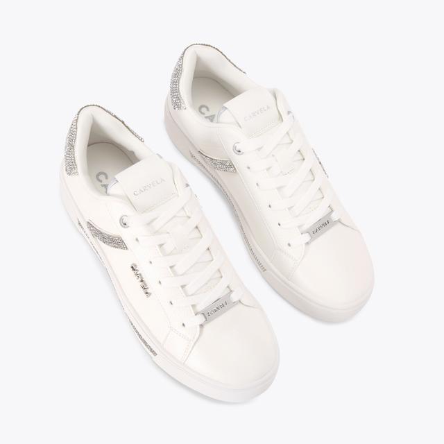 Carvela By Kurt Geiger DAZE JEWEL White Lace Up Trainers By CARVELA