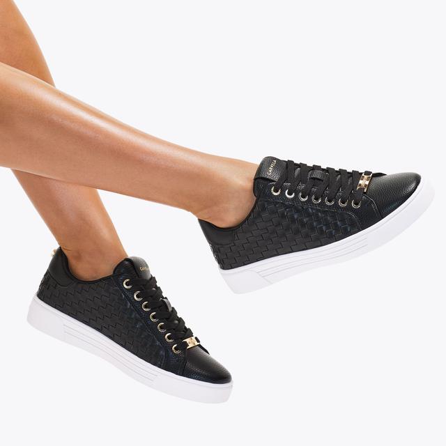 Carvela By Kurt Geiger DAZE WEAVE Black Woven Trainers By CARVELA