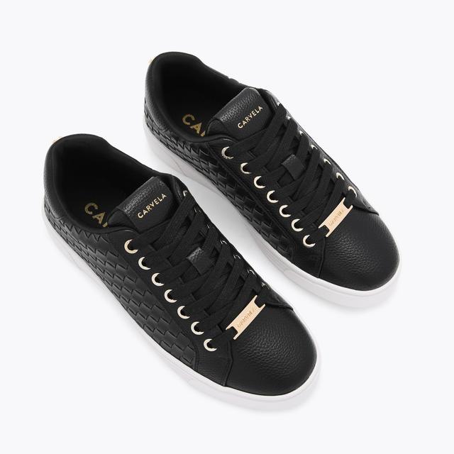 Carvela By Kurt Geiger DAZE WEAVE Black Woven Trainers By CARVELA