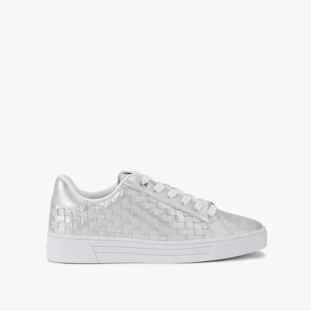 carvela by kurt geiger DAZE WEAVE Silver Metallic Woven Trainer by CARVELA