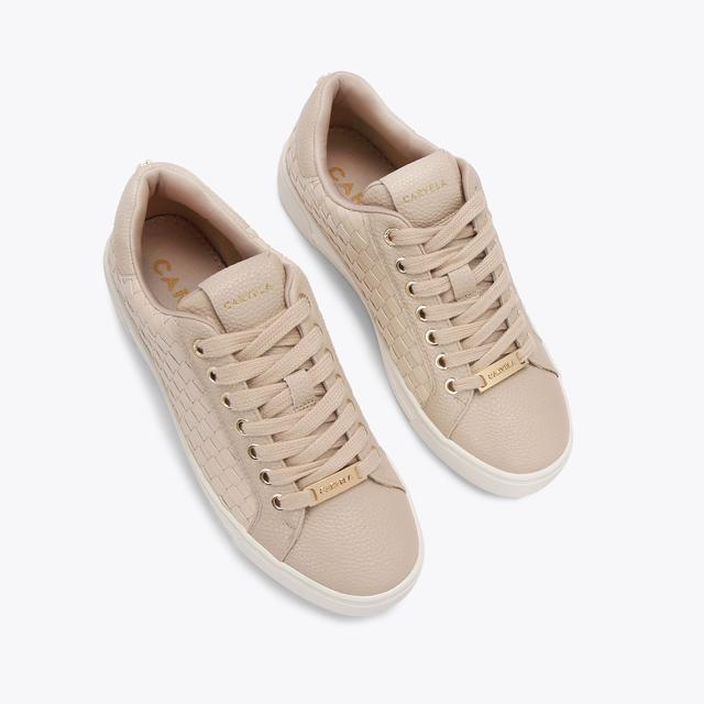 Carvela By Kurt Geiger DAZE WEAVE Taupe Woven Trainer By CARVELA