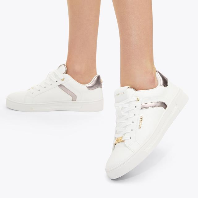 Carvela By Kurt Geiger DAZE White Metallic Trainers By CARVELA