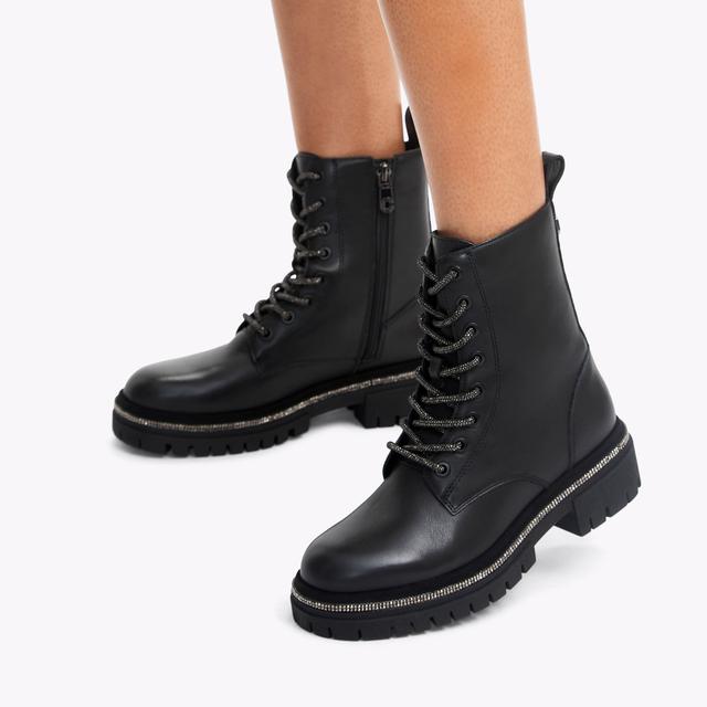 Carvela By Kurt Geiger DAZZLE LACE UP Black Leather Glitter Laces By CARVELA