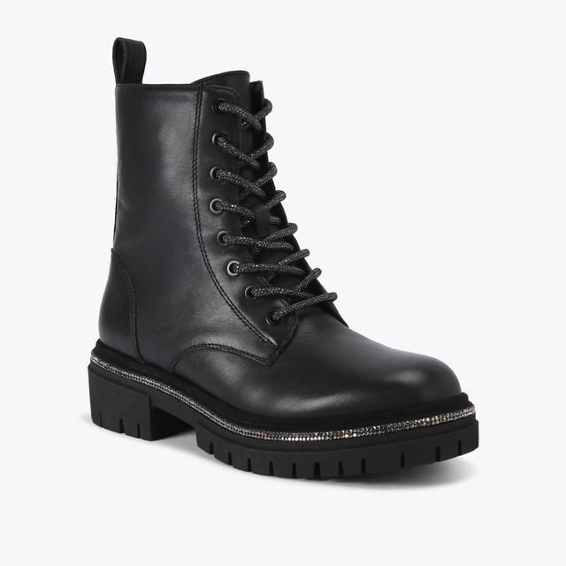 Carvela By Kurt Geiger DAZZLE LACE UP Black Leather Glitter Laces By CARVELA