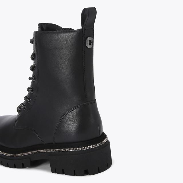 Carvela By Kurt Geiger DAZZLE LACE UP Black Leather Glitter Laces By CARVELA