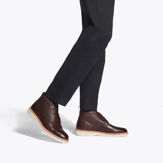 Carvela By Kurt Geiger DENNIS Brown Textured Leather Lace Up Boots By KG KURT GEIGER