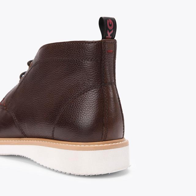 Carvela By Kurt Geiger DENNIS Brown Textured Leather Lace Up Boots By KG KURT GEIGER