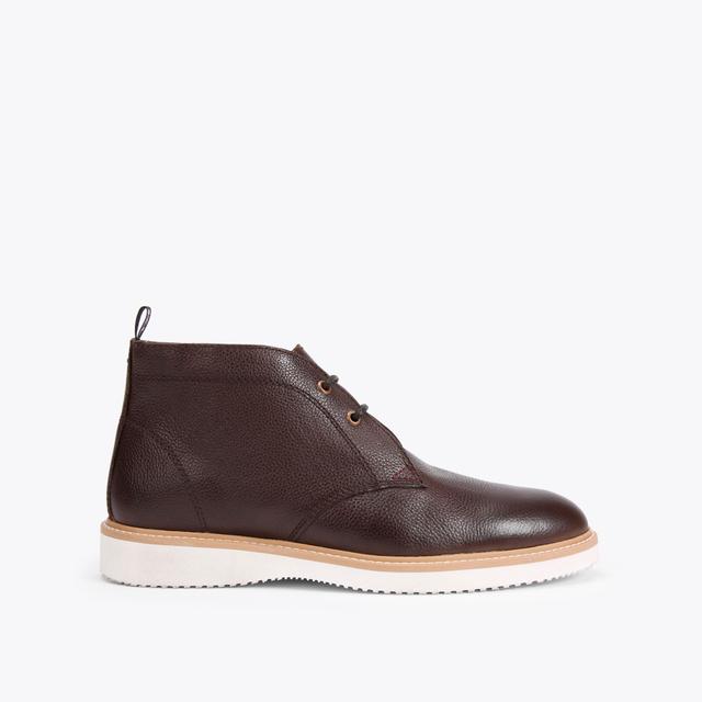 Carvela By Kurt Geiger DENNIS Brown Textured Leather Lace Up Boots By KG KURT GEIGER