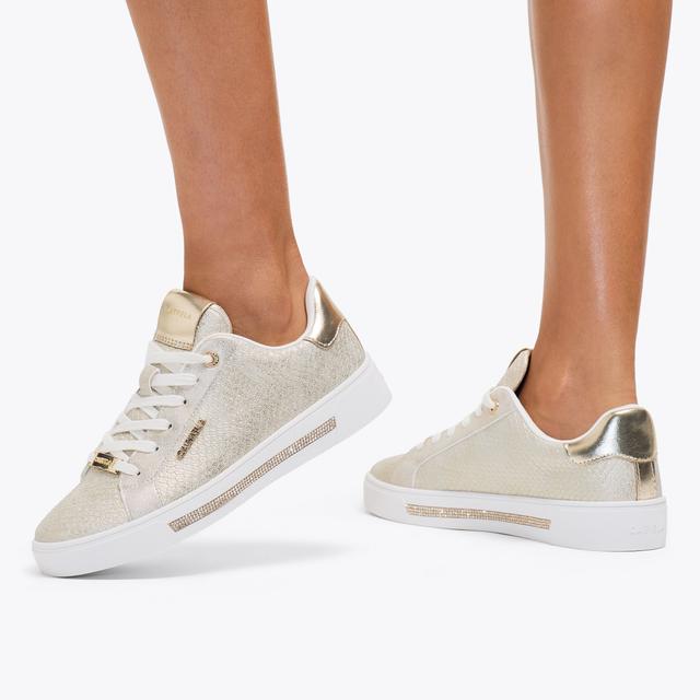 Carvela By Kurt Geiger DIAMOND Gold Snake Print Trainer By CARVELA
