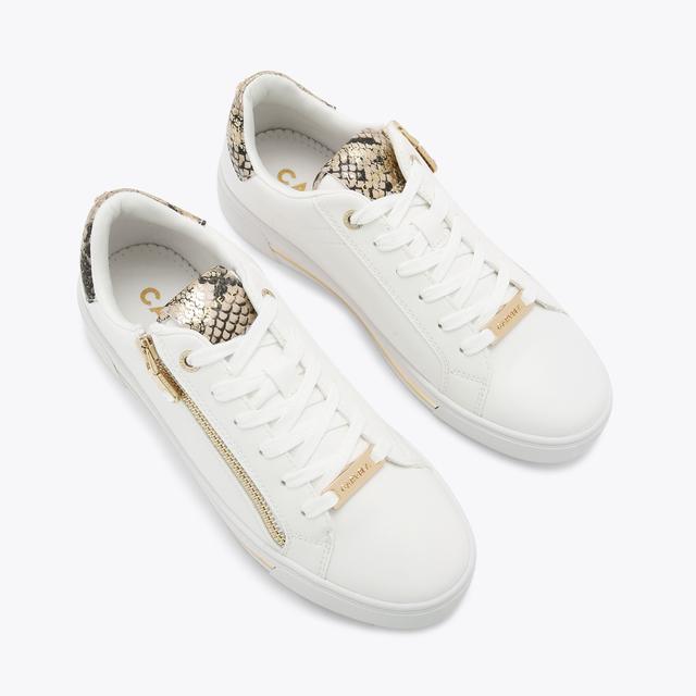 Carvela By Kurt Geiger DIAMOND ZIP White Snake Zip Up Trainer By CARVELA