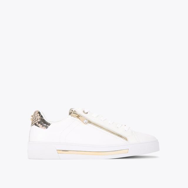 carvela by kurt geiger DIAMOND ZIP White Snake Zip Up Trainer by CARVELA