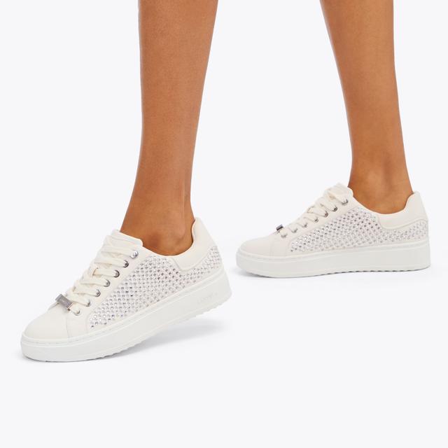 Carvela By Kurt Geiger DREAM JEWEL White Crystal Trainers By CARVELA