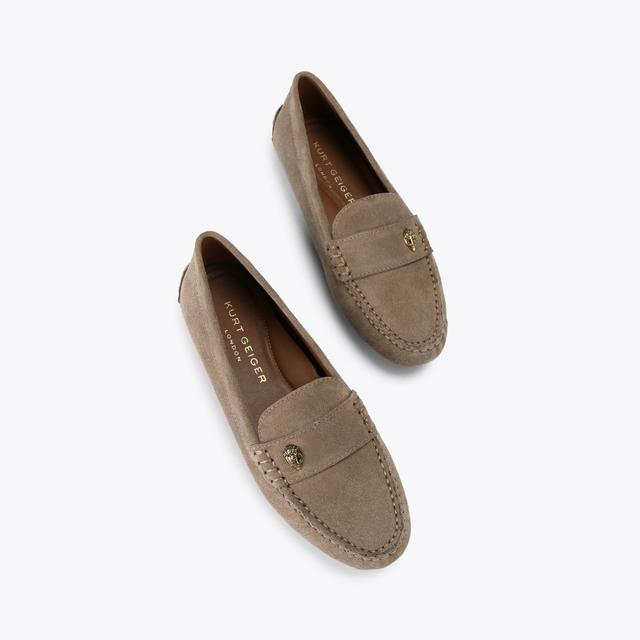 Carvela By Kurt Geiger EAGLE DRIVER Taupe Suede Slip On Flats By KURT GEIGER LONDON