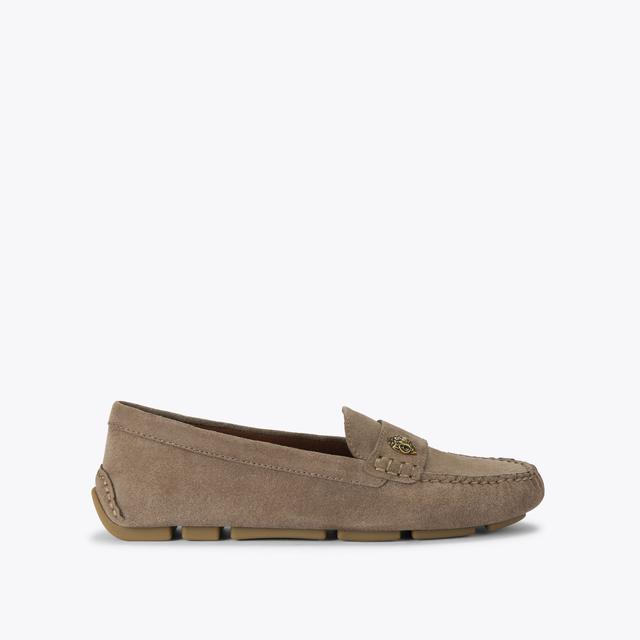 carvela by kurt geiger EAGLE DRIVER Taupe Suede Slip On Flats by KURT GEIGER LONDON