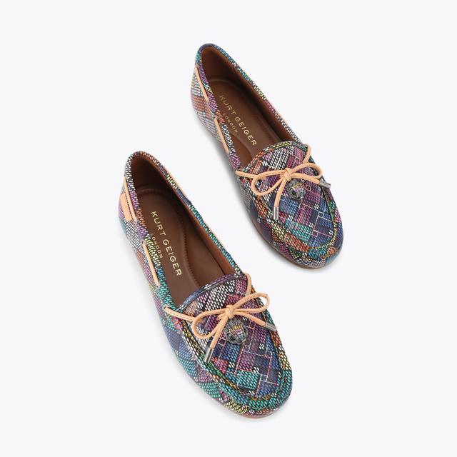 Carvela By Kurt Geiger EAGLE MOCCASIN Black Woven Slip On Loafer By KURT GEIGER LONDON