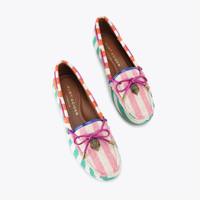 Carvela By Kurt Geiger EAGLE MOCCASIN Canvas Slip On Flat Shoe By KURT GEIGER LONDON