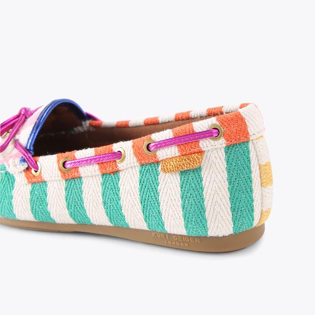 Carvela By Kurt Geiger EAGLE MOCCASIN Canvas Slip On Flat Shoe By KURT GEIGER LONDON