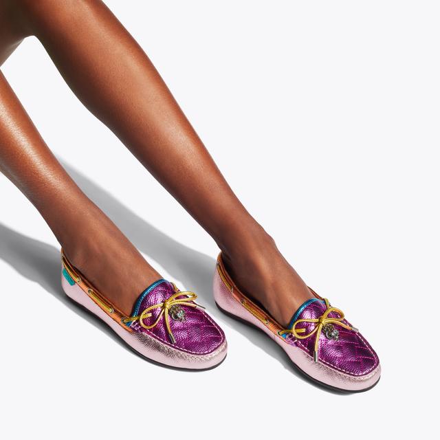 Carvela By Kurt Geiger EAGLE MOCCASIN Multi-Colour Textured Leather Slip On Shoe By KURT GEIGER LONDON