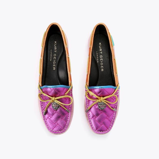 Carvela By Kurt Geiger EAGLE MOCCASIN Multi-Colour Textured Leather Slip On Shoe By KURT GEIGER LONDON