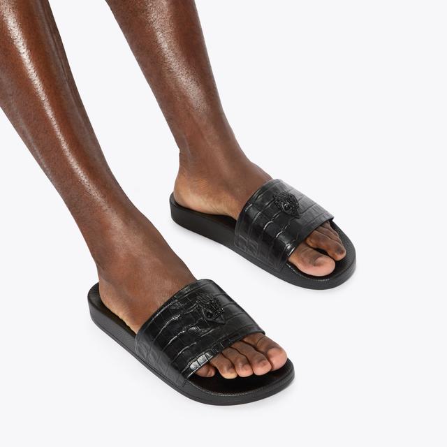Carvela By Kurt Geiger EAGLE SLIDE Black Embossed Slip On Sandal By KURT GEIGER LONDON