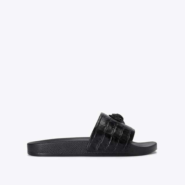 carvela by kurt geiger EAGLE SLIDE Black Embossed Slip On Sandal by KURT GEIGER LONDON